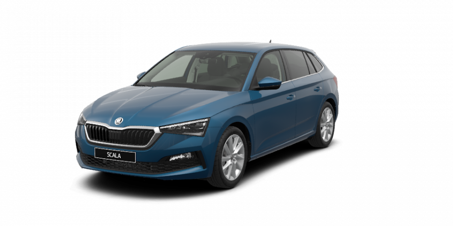 Škoda Scala, 1,0 TSI 85 kW 6-stup. mech., barva modrá