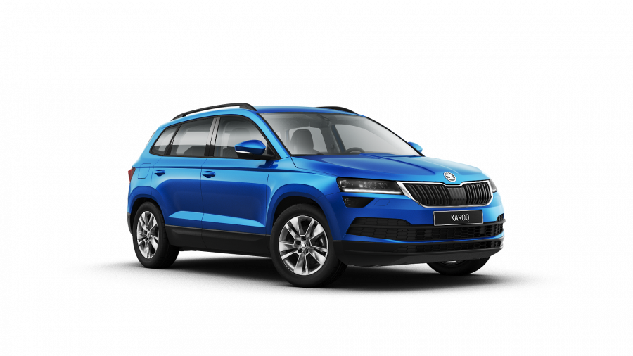 Škoda Karoq, 1,5 TSI 110 kW 6-stup. mech., barva modrá