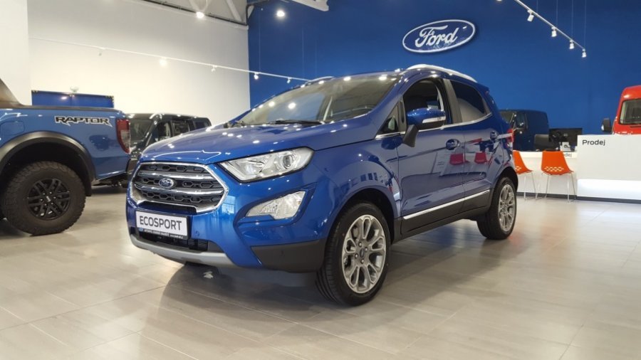 Ford EcoSport, Titanium, 5dveřová, 1.0 EcoBoost 92 kW/125 k, 6st. manuální, barva modrá