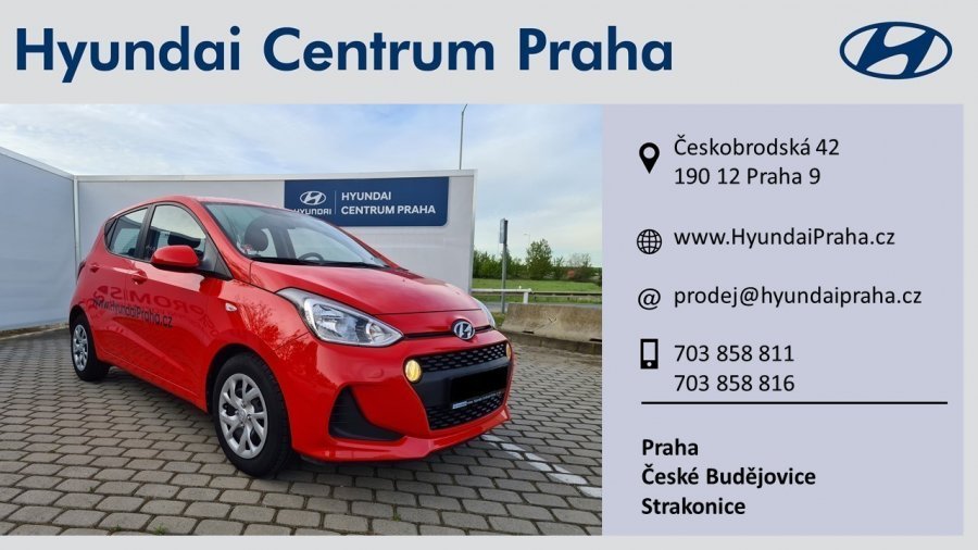 Hyundai i10, 1,0i 49 kW (95 NAT) 5 st. man, barva červená