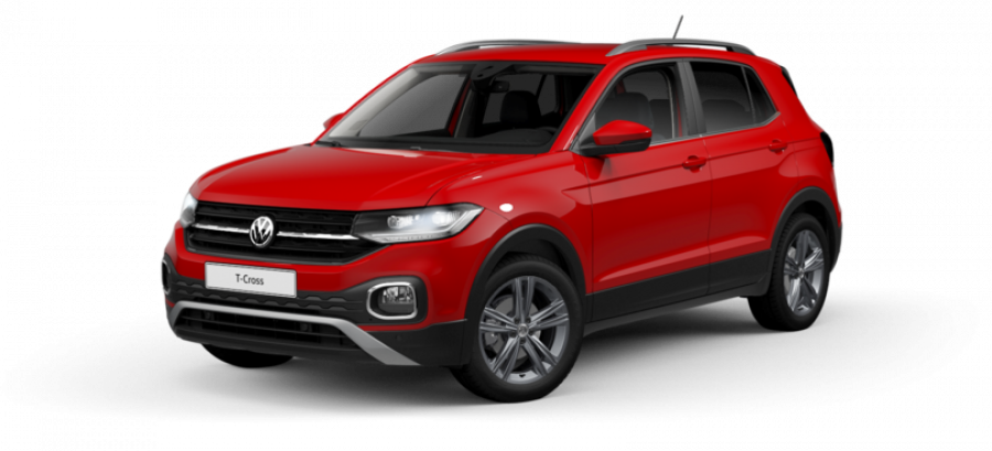 Volkswagen T-Cross, Style 1.6 TDI 70 kW 5G, barva červená