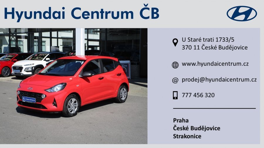 Hyundai i10, 1,0i 49 kW (95 NAT) 5 st. man, barva červená