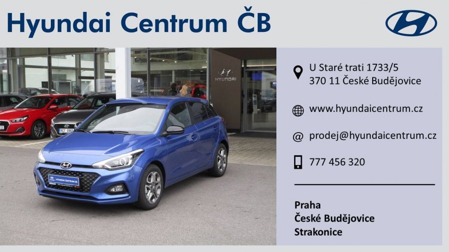 Hyundai i20, 1,25i 55 kW (95 NAT) 5 st. man, barva modrá