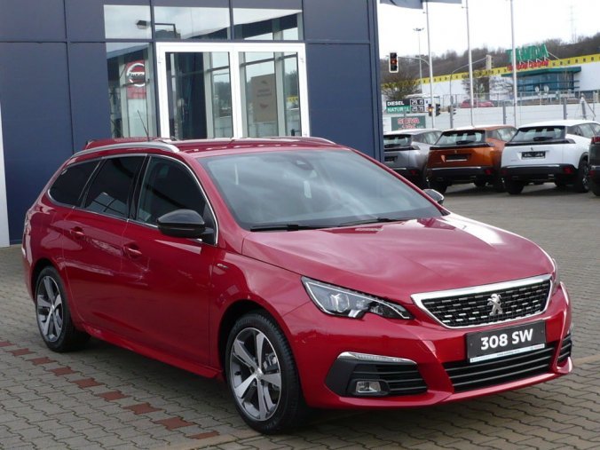 Peugeot 308, SW GT-LINE 1,2PureTech 130k MAN6 + NAVI + MRTVÝ ÚHEL, barva červená