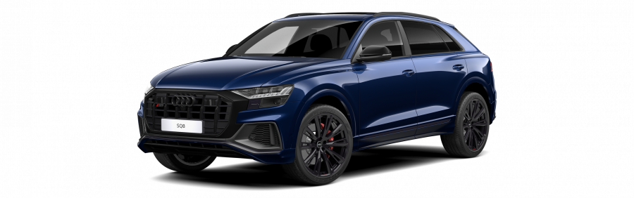 Audi Q8, SQ8 TFSI 373 kW quattro, barva modrá