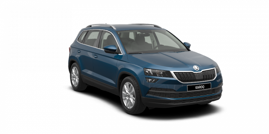 Škoda Karoq, 1,5 TSI 110 kW 6-stup. mech., barva modrá