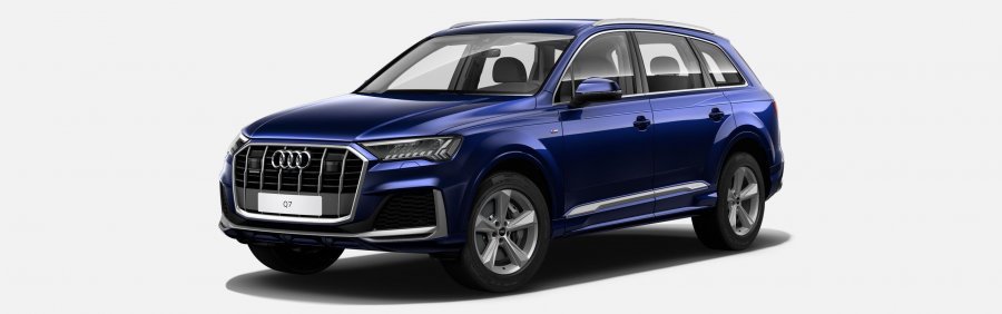 Audi Q7, Q7 S line 55 TFSI quattro, barva modrá