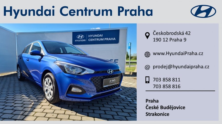 Hyundai i20, 1,25i 55 kW (95 NAT) 5 st. man, barva modrá