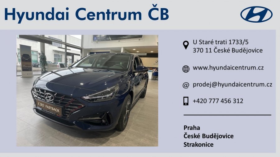 Hyundai i30, 1,0 T-GDI 88 kW (95 NAT) 6 st. man, barva modrá