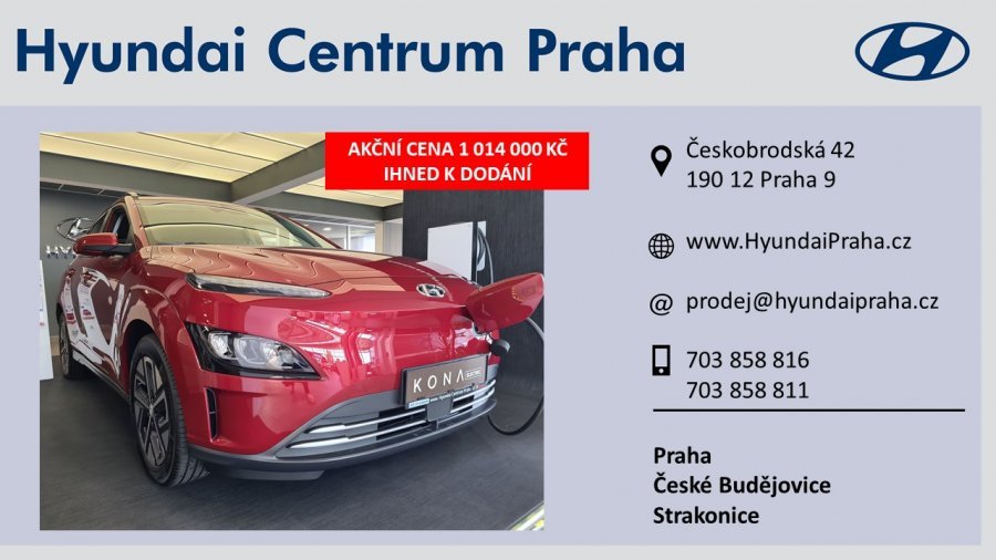 Hyundai Kona, KONA EV 150 kW (elektřina) Stálý redukční převod, barva červená