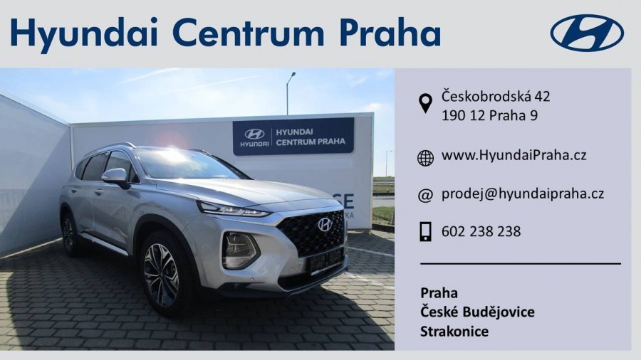 Hyundai Santa Fe, 2,2 CRDi e-VGT 147 kW (diesel) 8 st. aut 4×4, barva stříbrná