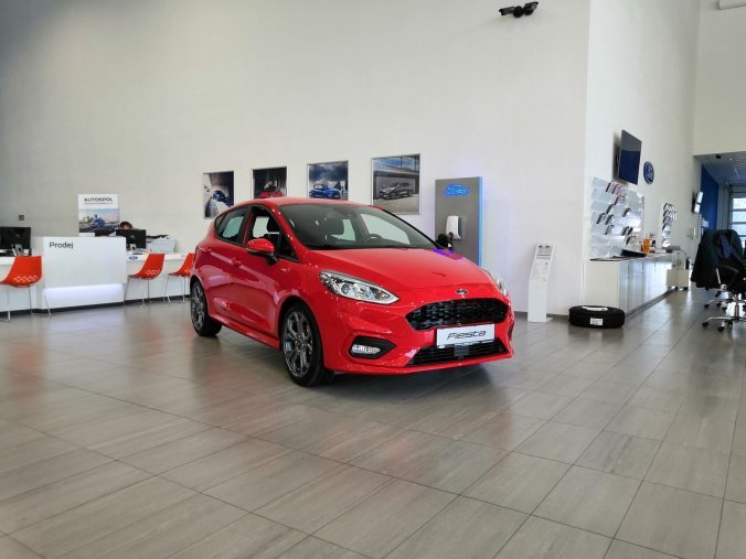 Ford Fiesta, ST-Line, 5dveřová, 1,0 EcoBoost (mHEV) 92 kW/125 k, 6st. manuální, barva červená