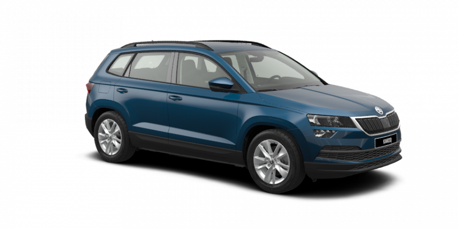 Škoda Karoq, 1,5 TSI 110 kW 6-stup. mech., barva modrá