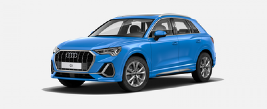 Audi Q3, S line 35 TDI 110 kW, barva modrá