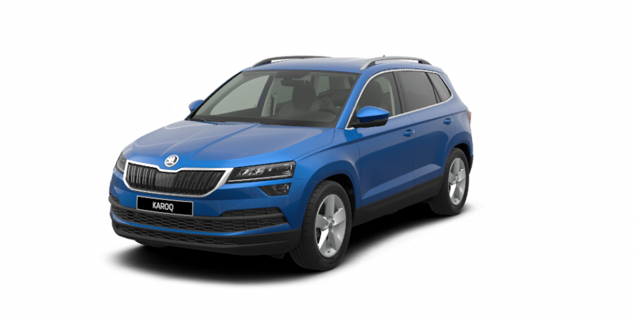 Škoda Karoq, 1,5 TSI 110 kW 6-stup. mech., barva modrá