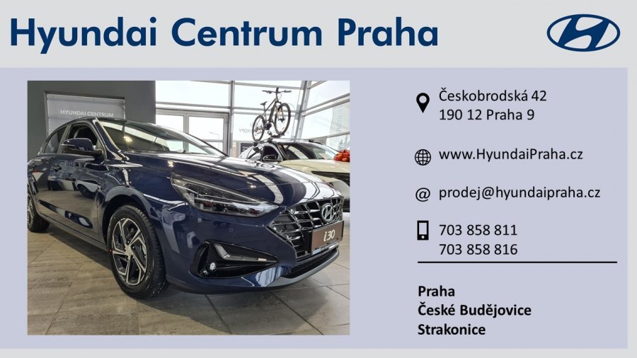 Hyundai i30, 1,0 T-GDI 88 kW (95 NAT) 7 st. DCT, barva modrá