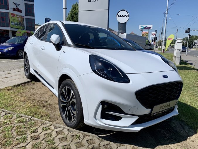 Ford Puma, ST-Line, 5dveřová, 1.0 EcoBoost 92 kW/125 k, 6st. manuální, barva bílá