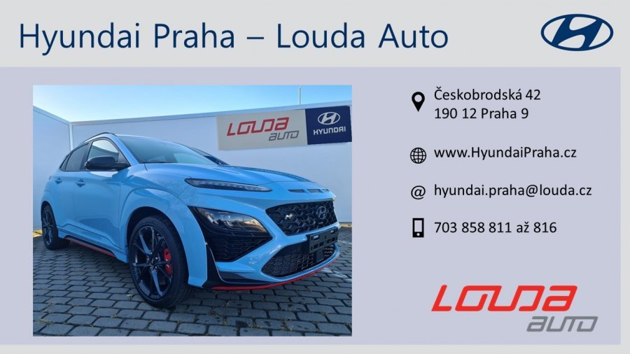 Hyundai Kona, 2,0 T-GDI 206 kW (95 NAT) 8 st. DCT, barva modrá