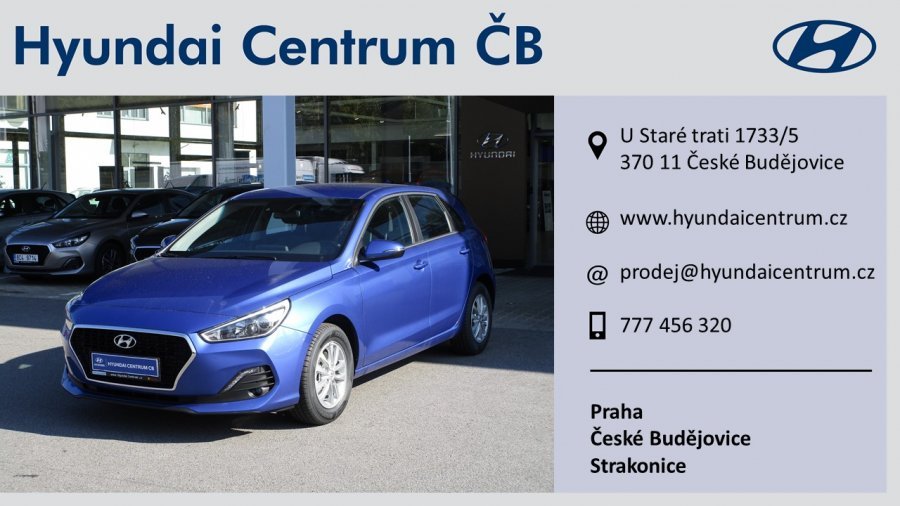 Hyundai i30, 1,0 T-GDI 88 kW (95 NAT) 6 st. man, barva modrá