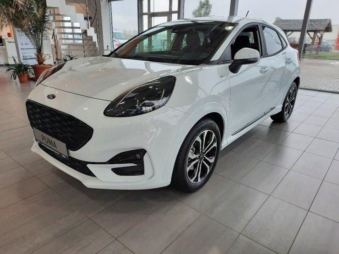 Ford Puma, ST-Line Design, 5dveřová, 1.0 EcoBoost Hybrid (mHEV) 92 kW/125 k, 7st. Powershift, barva bílá