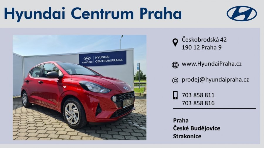 Hyundai i10, 1,0i 49 kW (95 NAT) 5 st. aut, barva červená