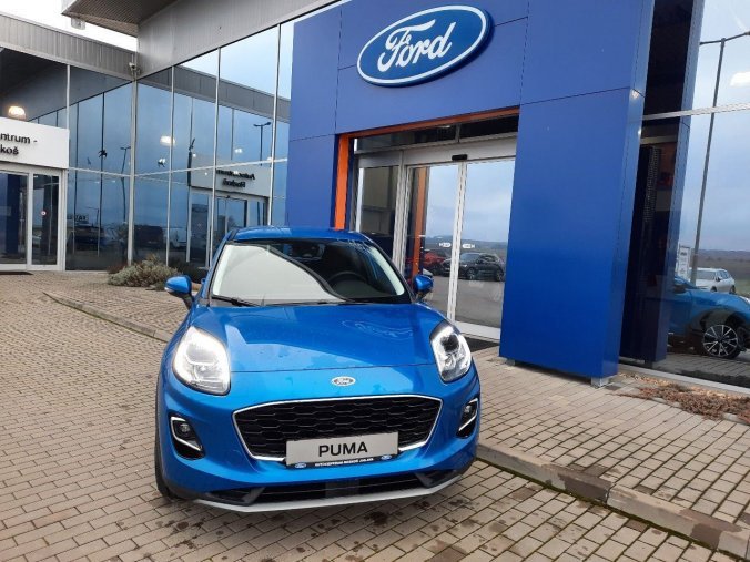 Ford Puma, Titanium, 5dveřová, 1.0 EcoBoost (mHEV) 92 kW/125 k, 6st. manuální, barva modrá