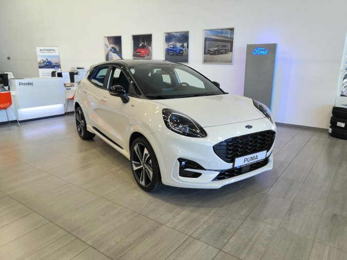 Ford Puma, ST-Line, 5dveřová, 1.0 EcoBoost 92 kW/125 k, 6st. manuální, barva bílá