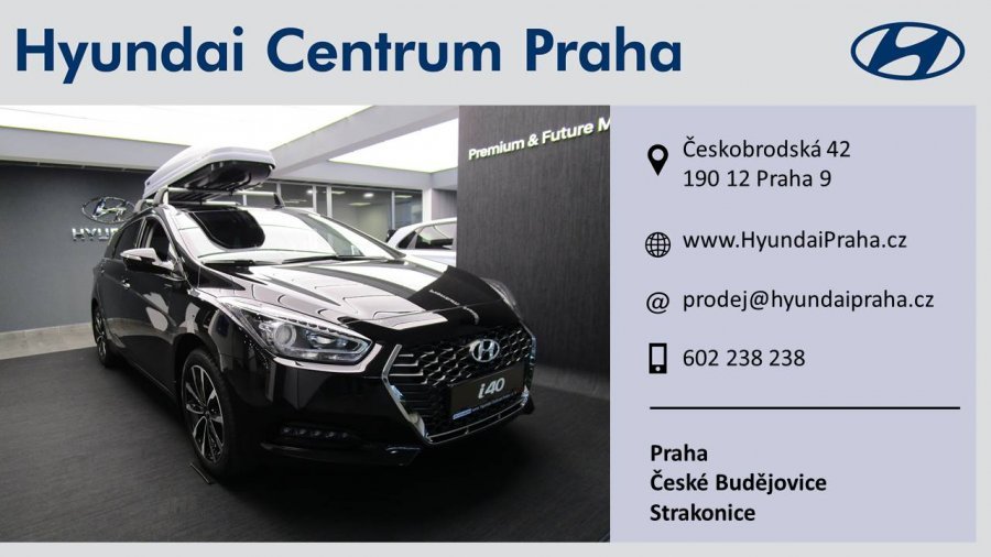 Hyundai i40, 1,6 CRDi 100 kW (diesel) 6 st. man, barva černá