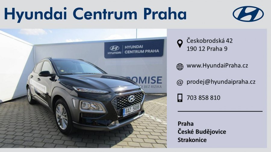 Hyundai Kona, 1,0 T-GDI 88 kW (95 NAT) 6 st. man, barva černá