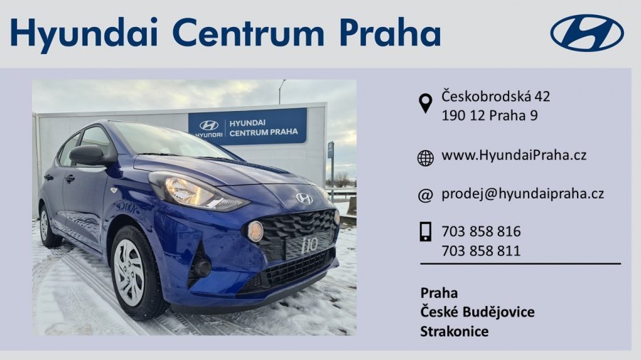 Hyundai i10, 1,0i 49 kW (95 NAT) 5 st. man, barva modrá