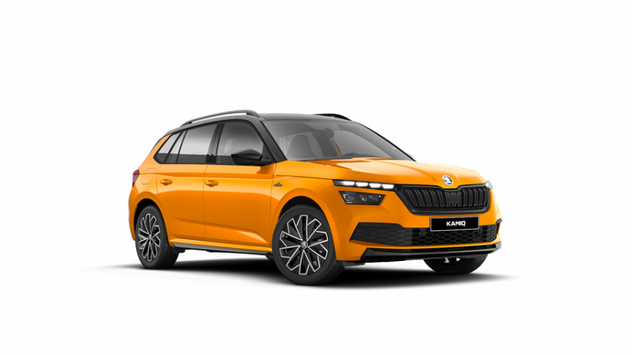 Škoda Kamiq, 1,0 TSI 81 KW 6-stup. mech., barva oranžová