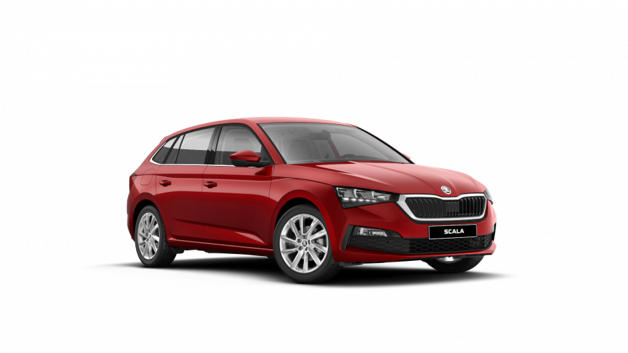 Škoda Scala, 1,5 TSI 110 kW 6-stup. mech., barva červená