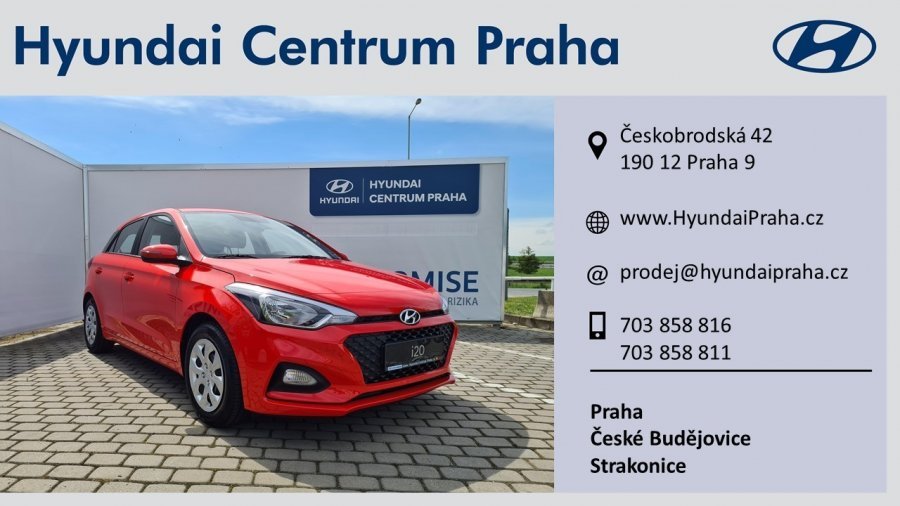 Hyundai i20, 1,25i 55 kW (95 NAT) 5 st. man, barva červená