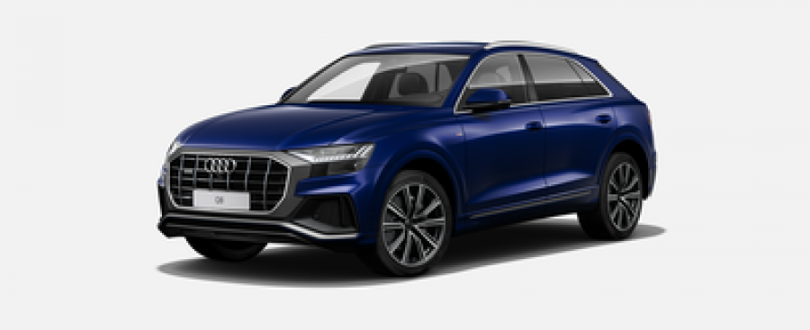 Audi Q8, 50 TDI 210 kW quattro, barva modrá