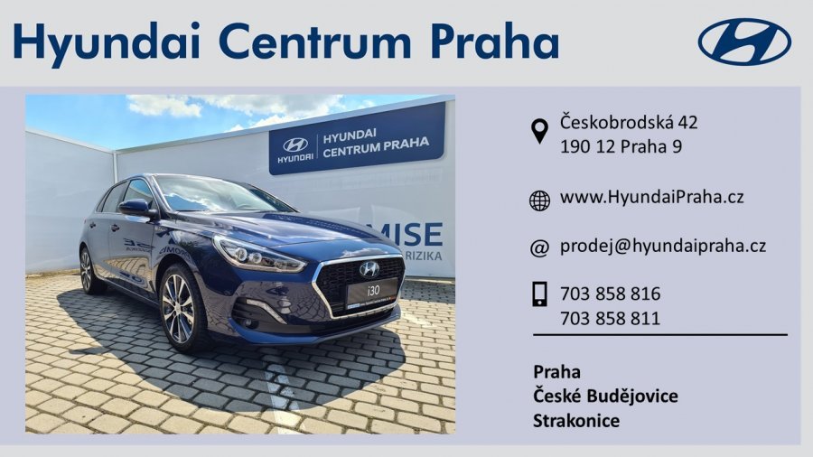 Hyundai i30, 1,4 T-GDI 103 kW (95 NAT) 6 st. man, barva modrá