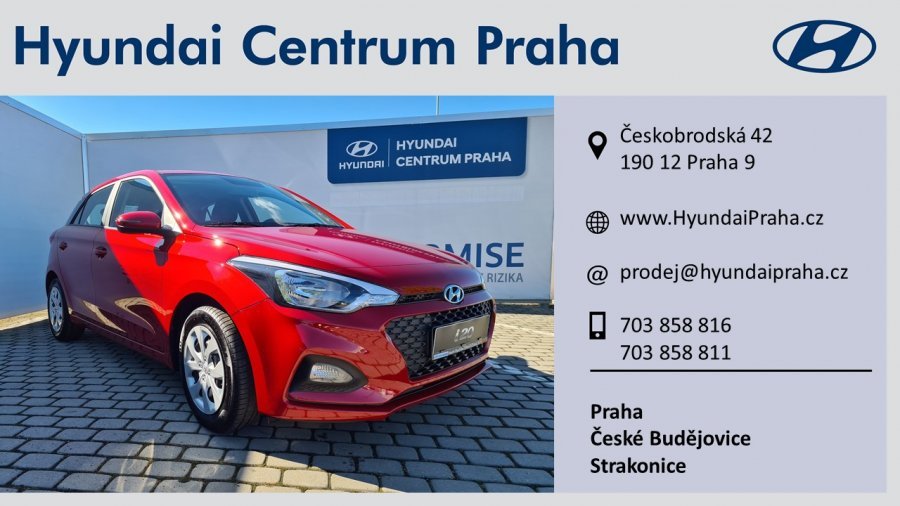 Hyundai i20, 1,25i 55 kW (95 NAT) 5 st. man, barva červená