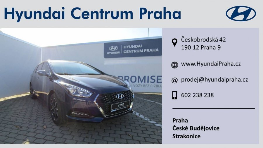 Hyundai i40, 1,6 CRDi 100 kW (diesel) 6 st. man, barva modrá