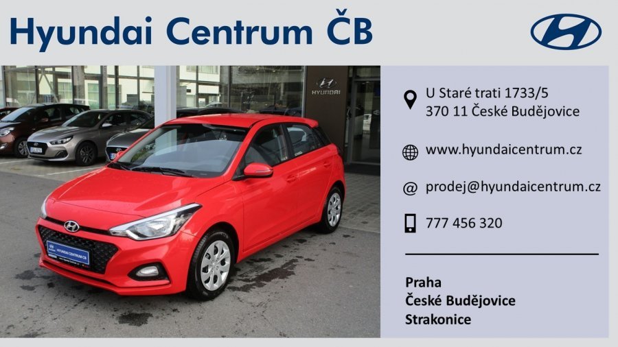 Hyundai i20, 1,25i 55 kW (95 NAT) 5 st. man, barva červená