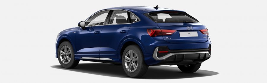 Audi Q3 Sportback, Q3 SB S line 35 TFSI 110 kW CoD, barva modrá