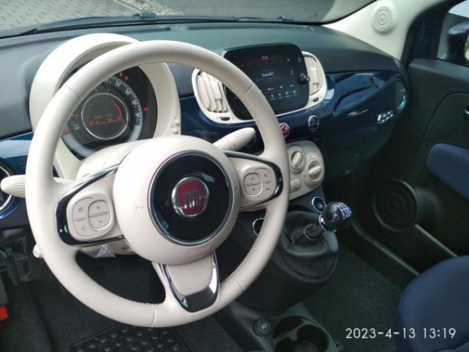 Fiat 500, 1.0 BSG 70k Club, barva modrá