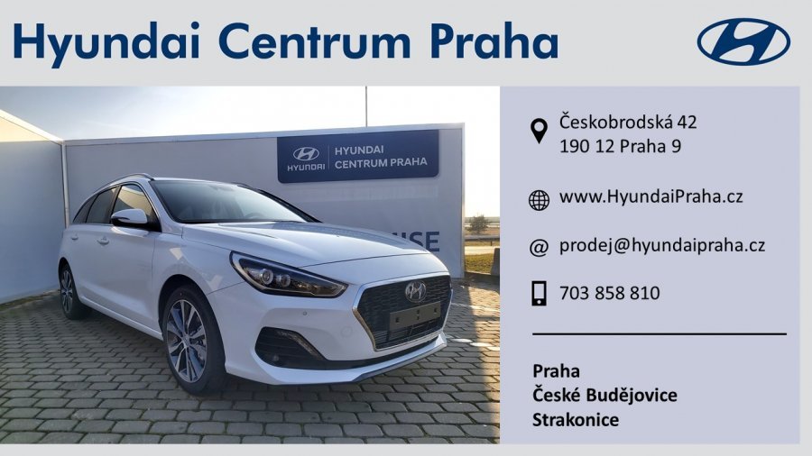 Hyundai i30, 1,6 CRDi 100 kW (diesel) 7 st. DCT, barva bílá