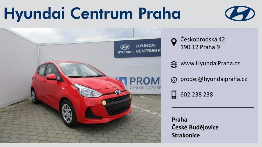 Hyundai i10, 1,0i 48 kW (95 NAT) 5 st. man, barva červená